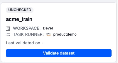 validate dataset button